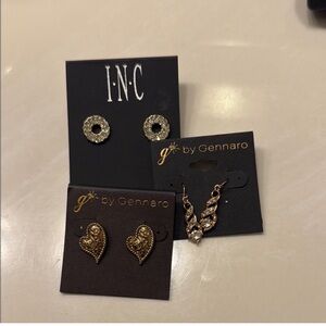 Bundle 3 Pairs INC and G by Gennaro Earrings Set - Gold and Silver